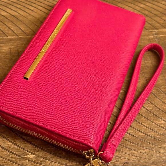 Steve Madden Handbags - Steve Madden Pink Wallet with Gold Accent